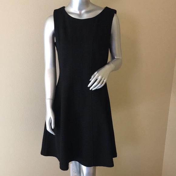 JUST TAYLOR | Fit And Flare Solid Black Sleeveless Dress - Picture 1 of 16